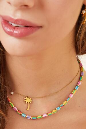 Necklace palm tree - Beach collection Gold Stainless Steel h5 Picture3